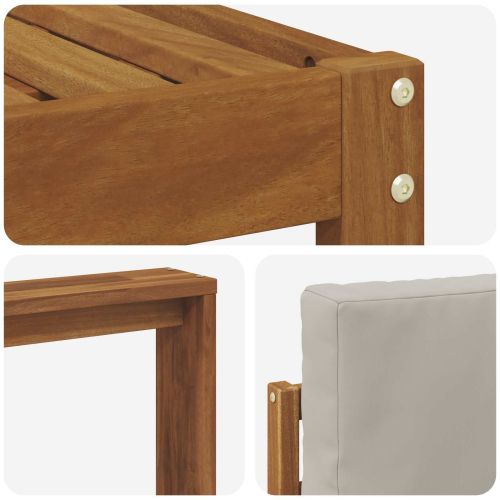 Комплект дивани за открито 7 pcs Естествено и светло сиво