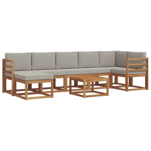 Комплект дивани за открито 8 pcs Естествено и светло сиво