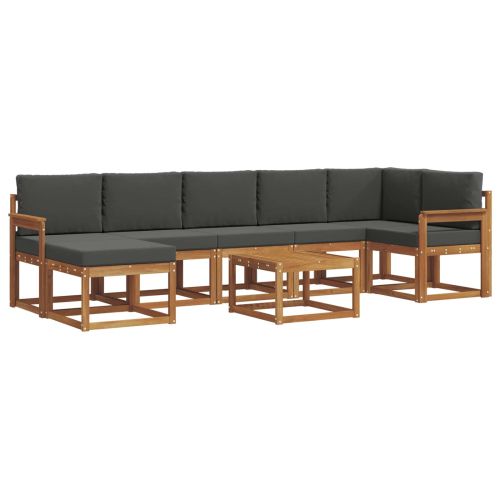 Комплект дивани за открито 8 pcs Натурален и Антрацит