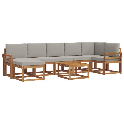 Комплект дивани за открито 8 pcs Естествено и светло сиво
