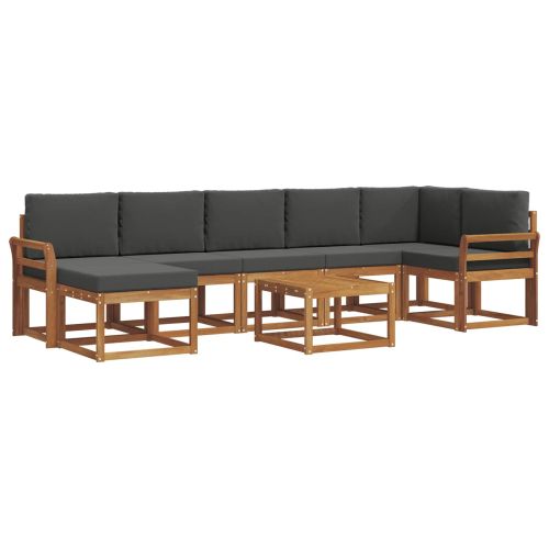 Комплект дивани за открито 8 pcs Натурален и Антрацит