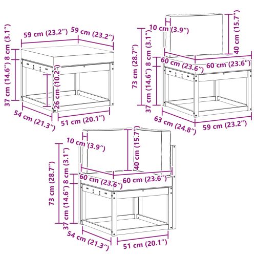 Комплект дивани за открито 8 pcs Естествено и светло сиво