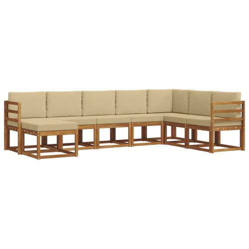 Комплект дивани за открито 8 pcs Натурален и Бежов