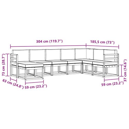 Комплект дивани за открито 8 pcs Натурален и Бежов