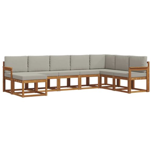 Комплект дивани за открито 8 pcs Естествено и светло сиво