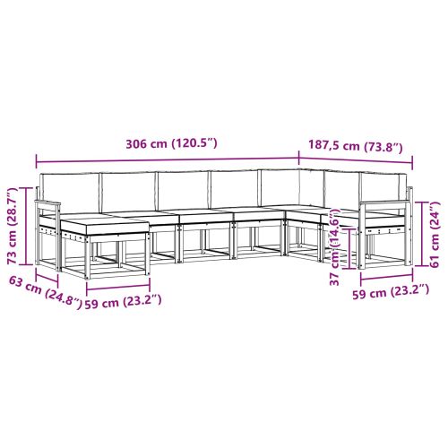 Комплект дивани за открито 8 pcs Естествено и светло сиво