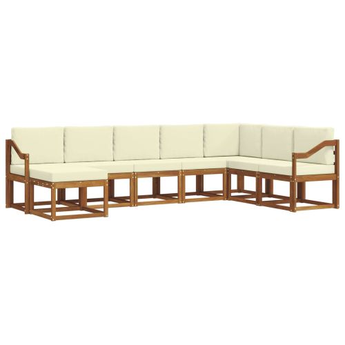 Комплект дивани за открито 8 pcs Натурален и Крема