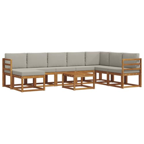 Комплект дивани за открито 9 pcs Естествено и светло сиво