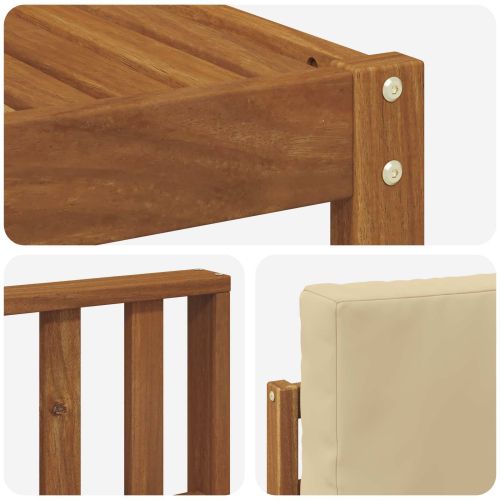 Комплект дивани за открито 9 pcs Натурален и Бежов