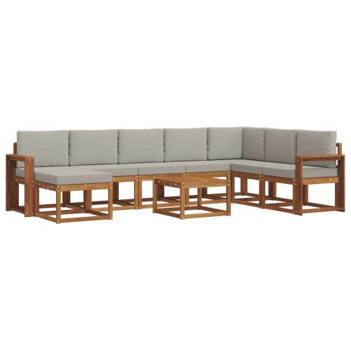 Комплект дивани за открито 9 pcs Естествено и светло сиво