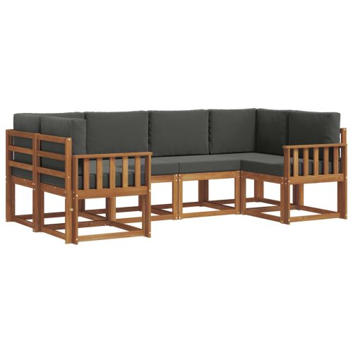 Комплект дивани за открито 6 pcs Натурален и Антрацит