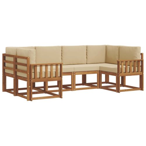 Комплект дивани за открито 6 pcs Натурален и Бежов