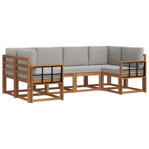 Комплект дивани за открито 6 pcs Естествено и светло сиво