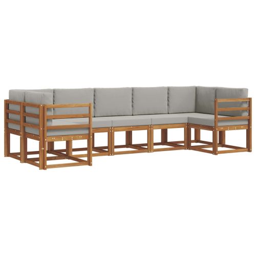 Комплект дивани за открито 7 pcs Естествено и светло сиво