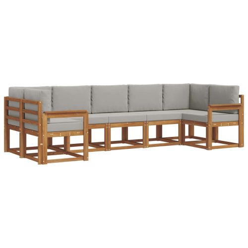 Комплект дивани за открито 7 pcs Естествено и светло сиво