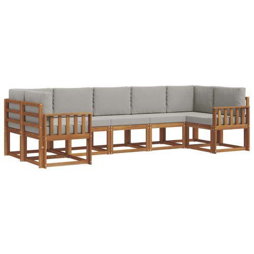 Комплект дивани за открито 7 pcs Естествено и светло сиво