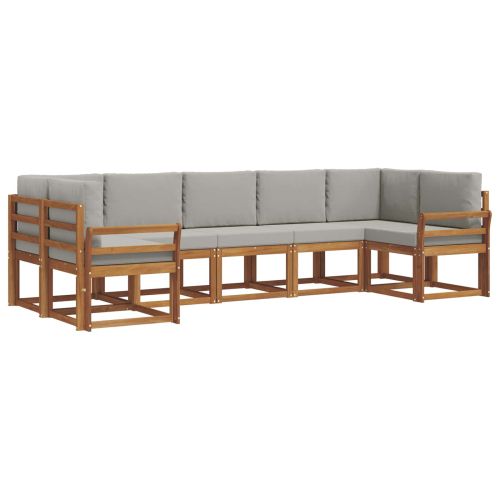 Комплект дивани за открито 7 pcs Естествено и светло сиво