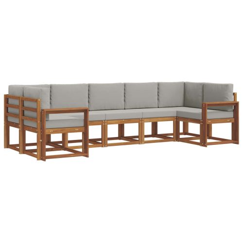 Комплект дивани за открито 7 pcs Естествено и светло сиво