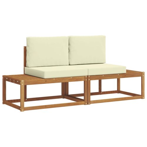 Комплект дивани за открито с възглавница 2 pcs Естествен
