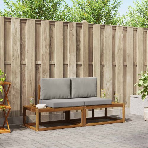 Комплект дивани за открито с възглавница 2 pcs Естествен