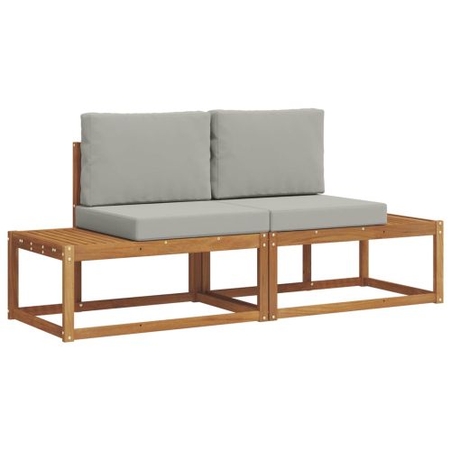 Комплект дивани за открито с възглавница 2 pcs Естествен