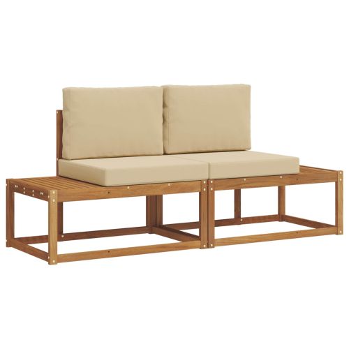 Комплект дивани за открито с възглавница 2 pcs Естествен