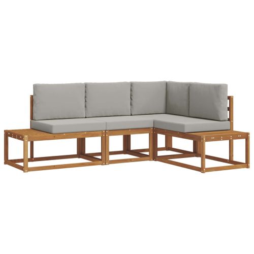 Комплект дивани с възглавница 4 Брой Естествено и светло сиво