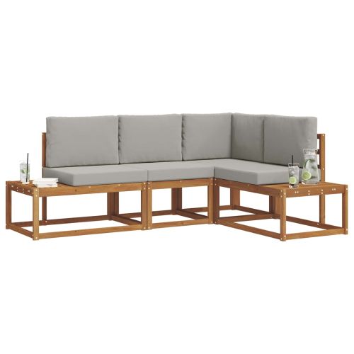 Комплект дивани за открито 4 Брой Естествено и светло сиво