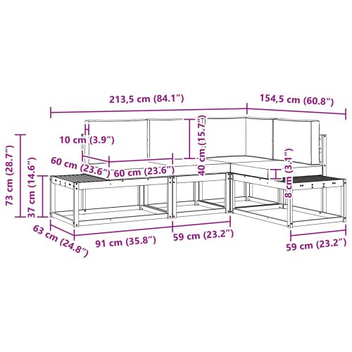 Комплект дивани за открито 4 Брой Естествено и светло сиво