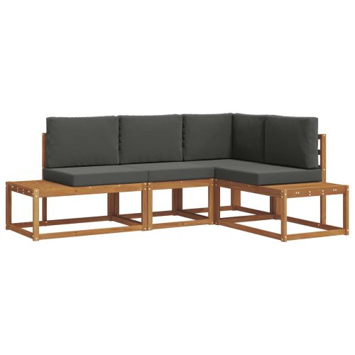 Комплект дивани с възглавница 4 Брой Натурален и Антрацит