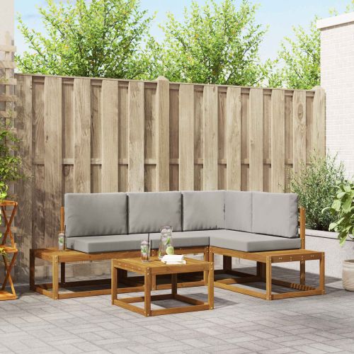 Комплект дивани с възглавница 5 Брой Естествено и светло сиво