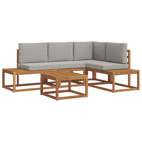 Комплект дивани с възглавница 5 Брой Естествено и светло сиво