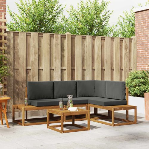 Комплект дивани с възглавница 5 Брой Натурален и Антрацит