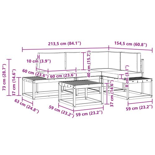 Комплект дивани за открито 5 Брой Натурален и Бежов