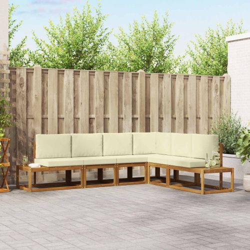 Комплект дивани с възглавница 6 Брой Натурален и Крема