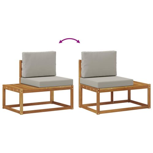 Комплект дивани за открито 6 Брой Естествено и светло сиво