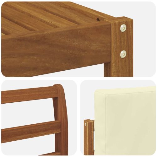 Комплект дивани за открито 10 pcs Натурален и Крема