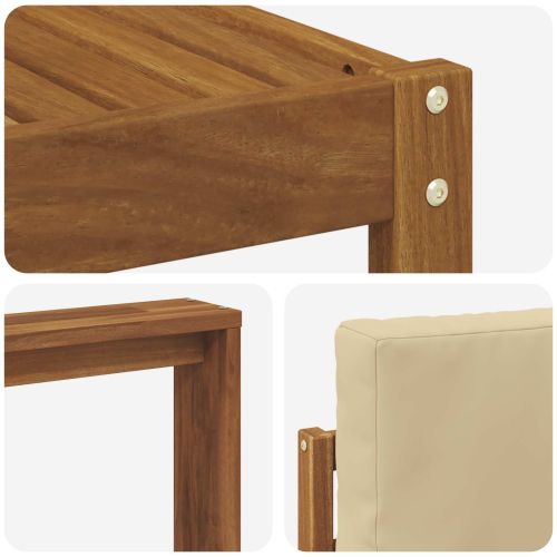 Комплект дивани за открито 10 pcs Натурален и Бежов