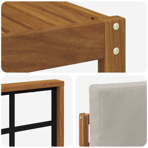 Комплект дивани за открито 10 pcs Естествено и светло сиво