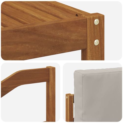 Комплект дивани за открито 10 pcs Естествено и светло сиво