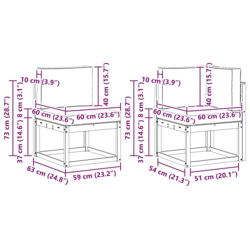 Комплект дивани за открито 10 pcs Натурален и Бежов
