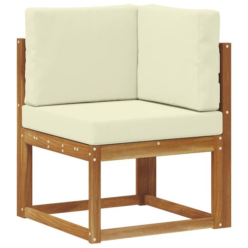 Комплект дивани за открито 11 pcs Натурален и Крема