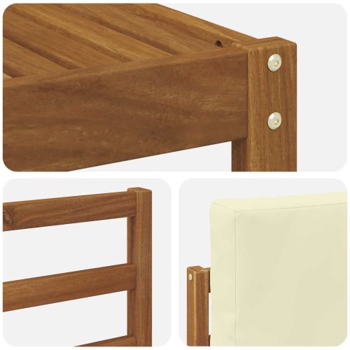 Комплект дивани за открито 11 pcs Натурален и Крема