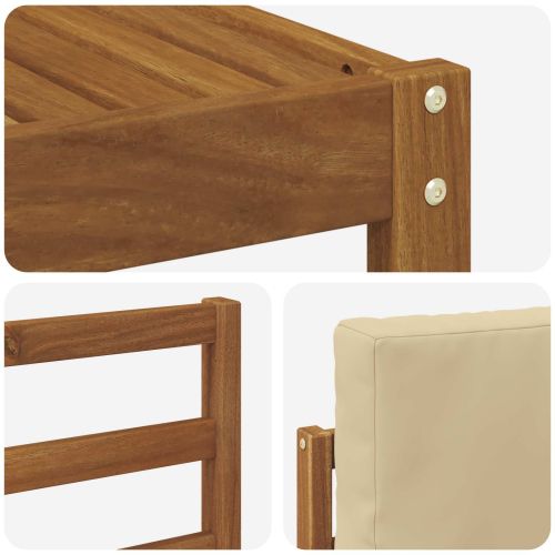 Комплект дивани за открито 11 pcs Натурален и Бежов