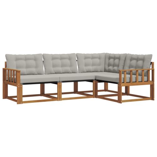 Комплект дивани за открито 4 pcs Естествено и светло сиво