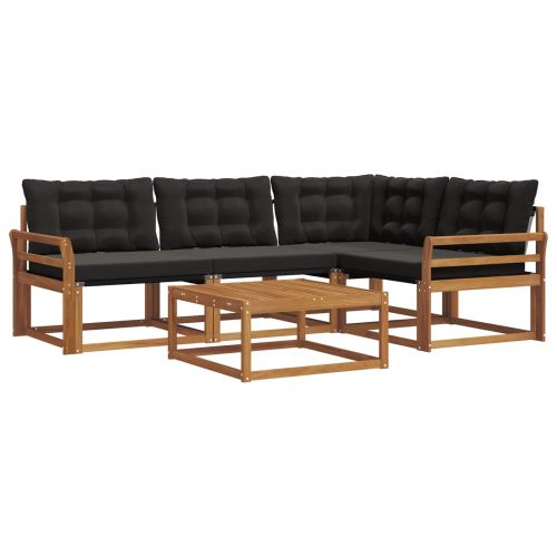 Комплект дивани за открито 5 pcs Естествено и черно