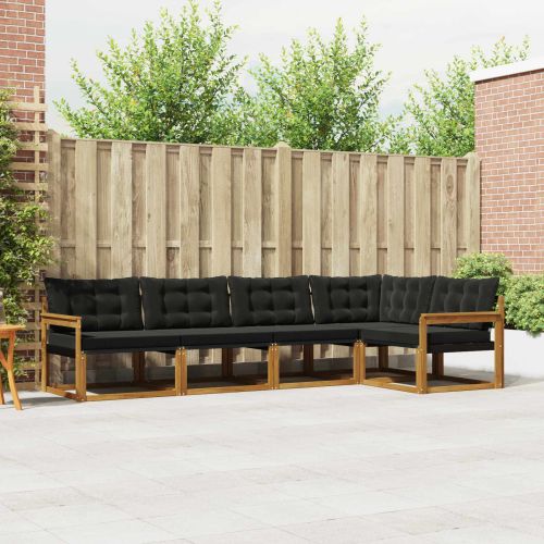 Комплект дивани за открито 5 pcs Естествено и черно