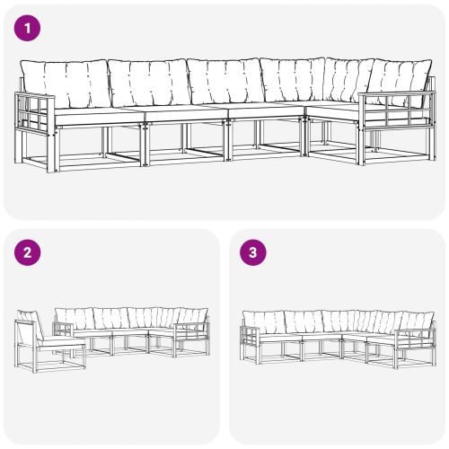 Комплект дивани за открито 5 pcs Натурален и Бежов