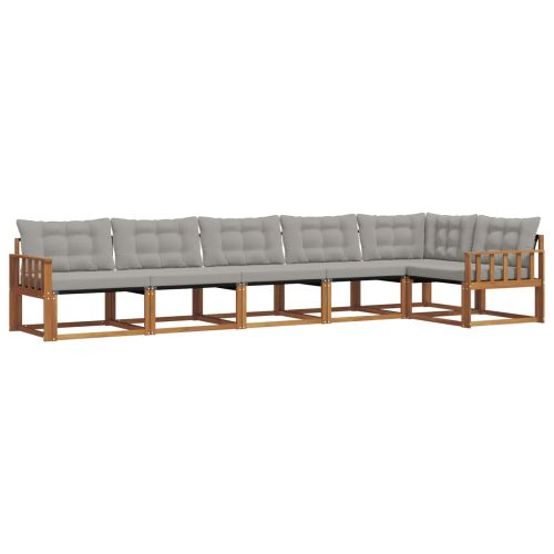 Комплект дивани за открито 6 pcs Естествено и светло сиво