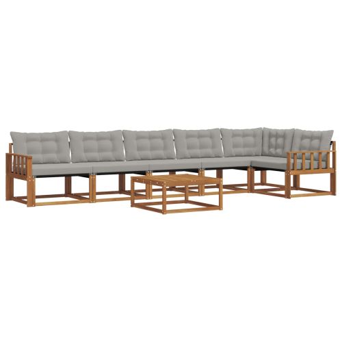 Комплект дивани за открито 7 pcs Естествено и светло сиво